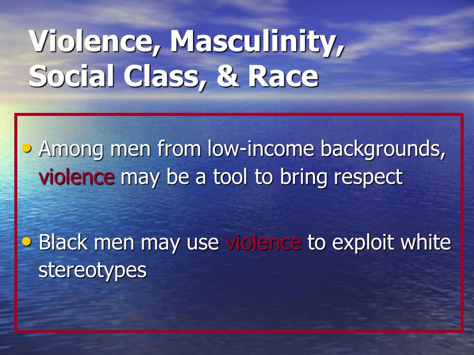 Masculinity: A Depiction of White Manhood vs. Black Manhood